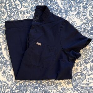 Figs Women's Maternity Navy Blue Tunic Scrub Top